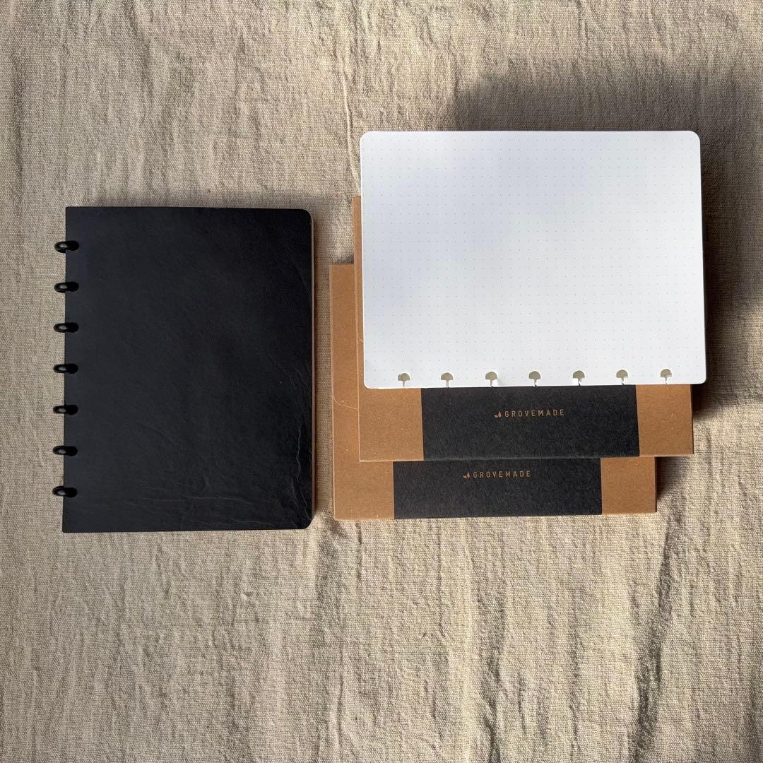 ノート・メモ帳 Grovemade Leather Notebook Medium Black