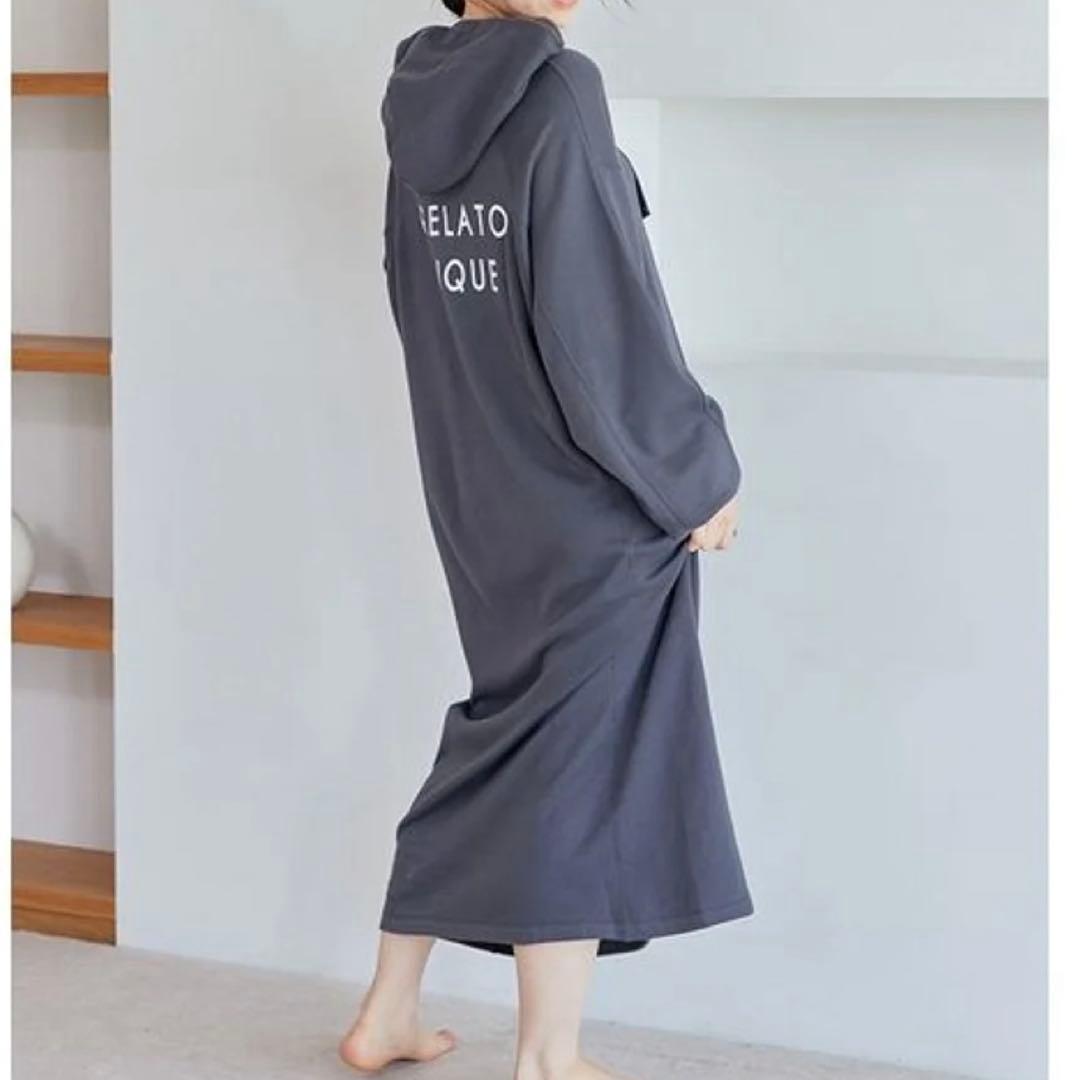 正規品♡新品 ジェラートピケ ロゴ裏毛ワンピース チャコールグレー
