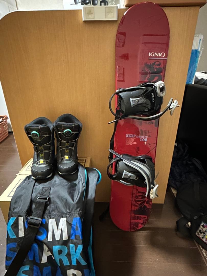 IGNIO 108cm スノーボード4点セット