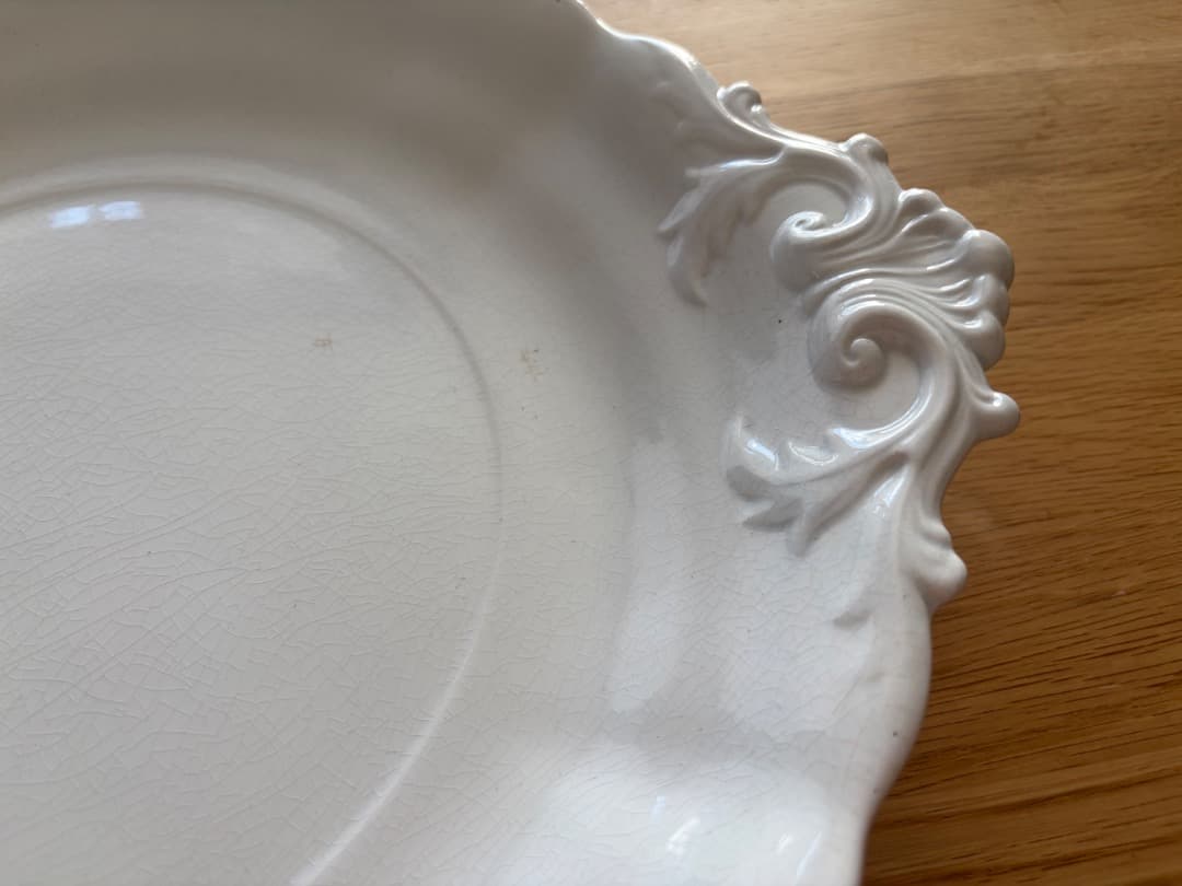 フランスアンティーク　大皿　レリーフ　ケーキプレート　Villeroy&Boch