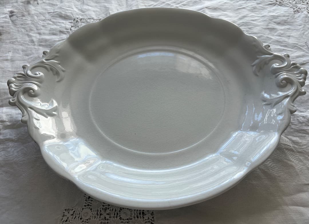 フランスアンティーク　大皿　レリーフ　ケーキプレート　Villeroy&Boch