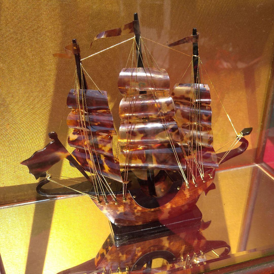 べっこう細工/船/置物