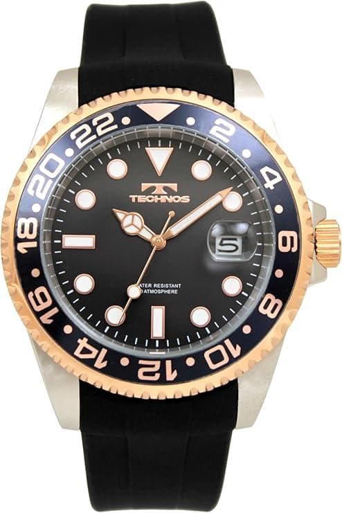 [テクノス] 腕時計 デイト 100周年モデル T6C28PB メンズ ブラック