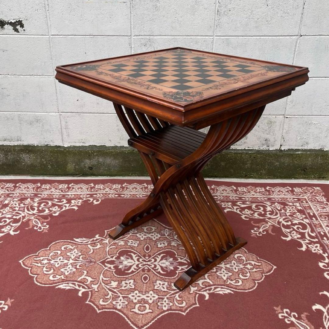 ビンテージ古家具◾️木製家具 天板2面 折りたたみ 木製テーブル ゲームボード
