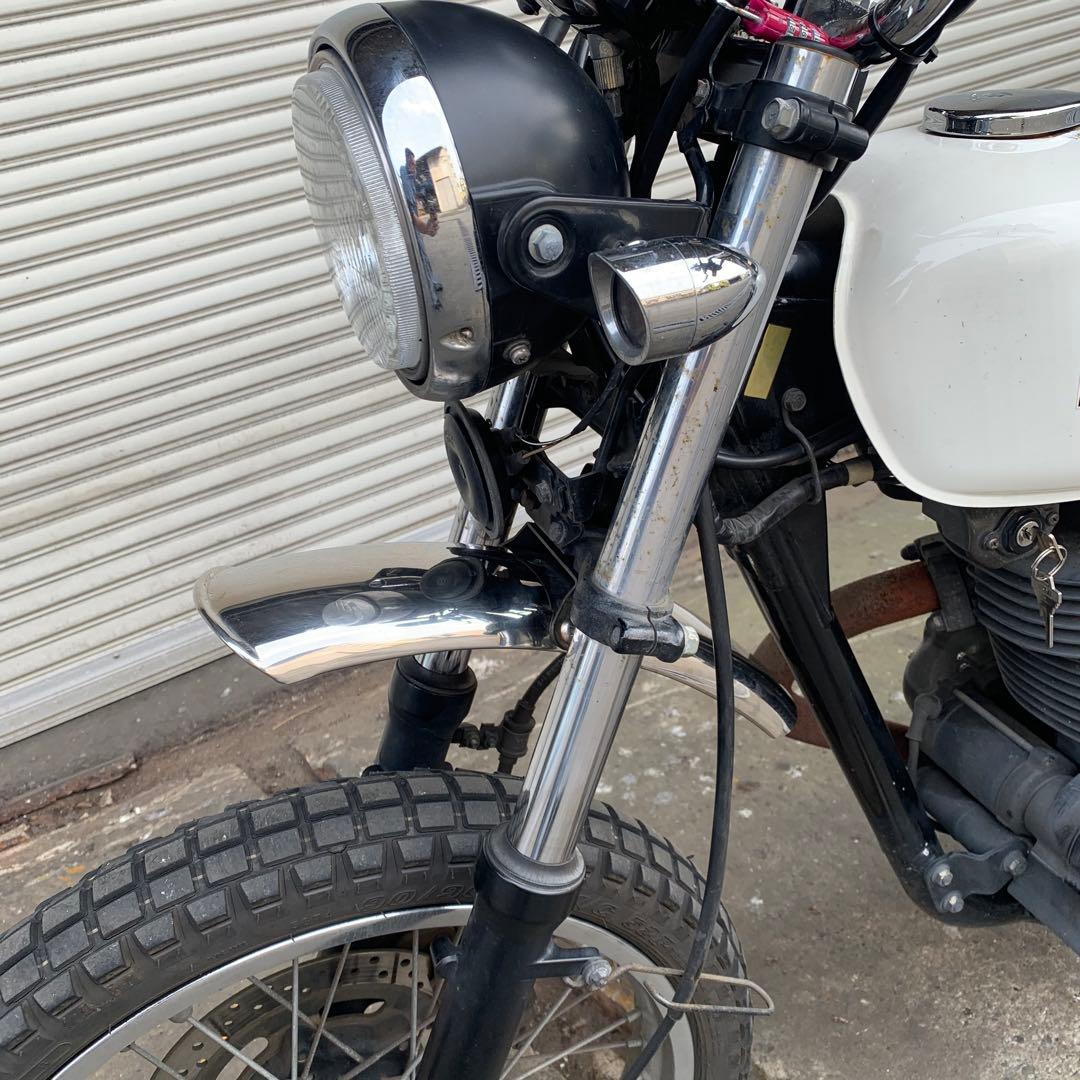 Kawasaki 250TR用 メーカー不明ステンレスアップショートフェンダー