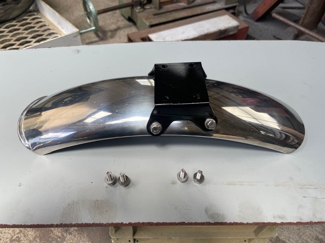 Kawasaki 250TR用 メーカー不明ステンレスアップショートフェンダー