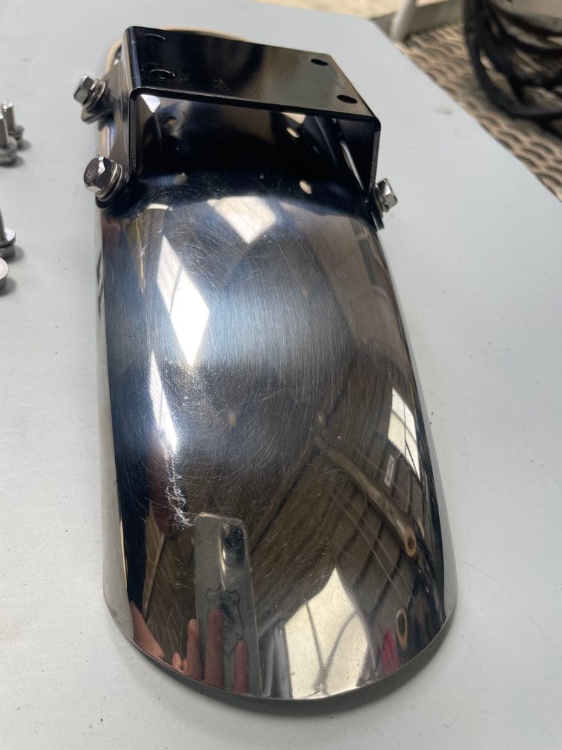 Kawasaki 250TR用 メーカー不明ステンレスアップショートフェンダー