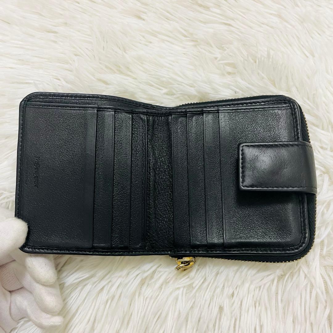 【あーさん】極美✨サンローラン 二つ折り財布 カサンドラ ラウンドジップ