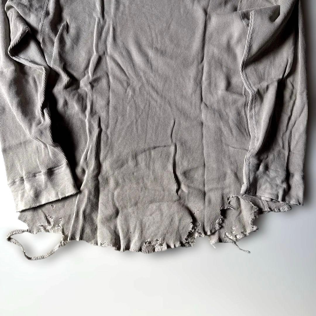 トップス ANCELLM DAMAGE WAFFLE L/S T-SHIRT size2