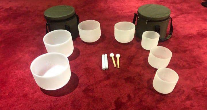 クォーツ　クリスタルボウル　7個セット　A＝ 432Hz バッグ2個付き　新品