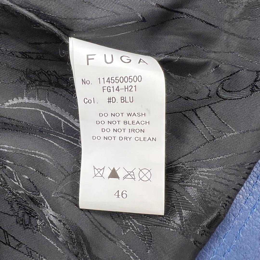 FUGA シングル ライダース ジャケット ジップ Y2K 総柄 ハイネック