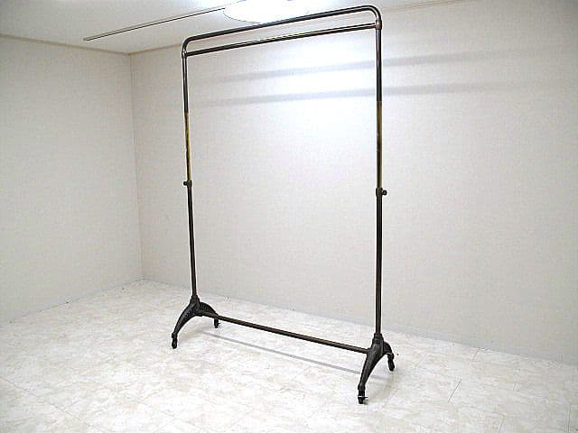 【希少品】西川金太郎 真鍮×鋳物 ハンガーラック W152cm 業務用店舗什器