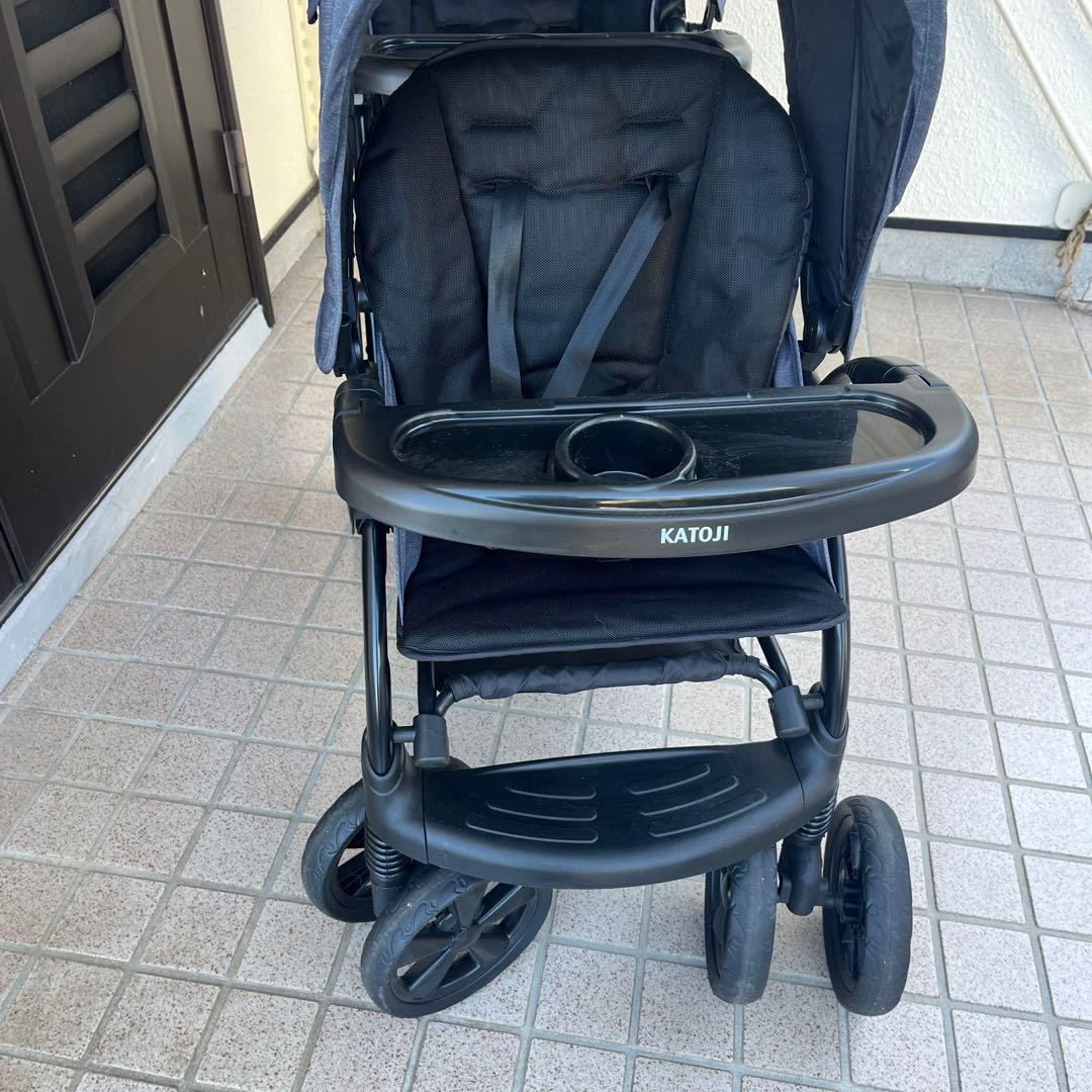 EK様【美品】KATOJI カトージ　2人でゴーDX デニム　2人乗りベビーカー