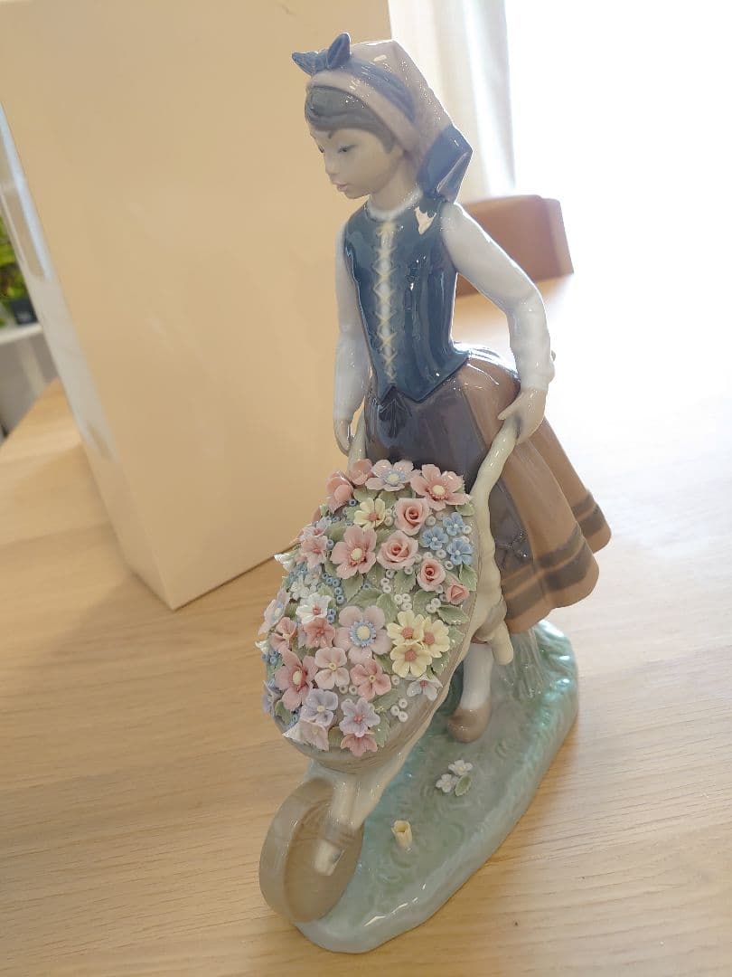 【美品 絶版】LLADRO リヤドロ 「花屋の姉妹」シリーズ1419『花集め』
