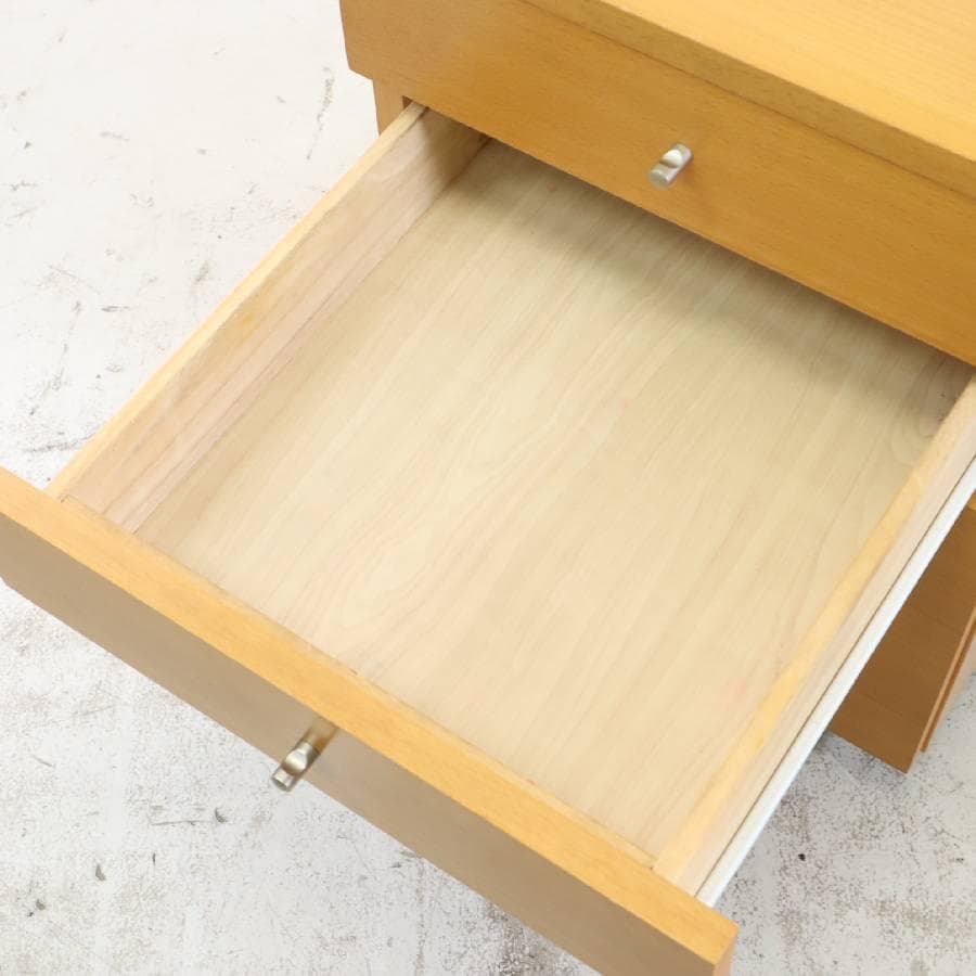 無印良品 廃番 3段 ビーチキャビネット デスクワゴン ブナ材 キャスター付き