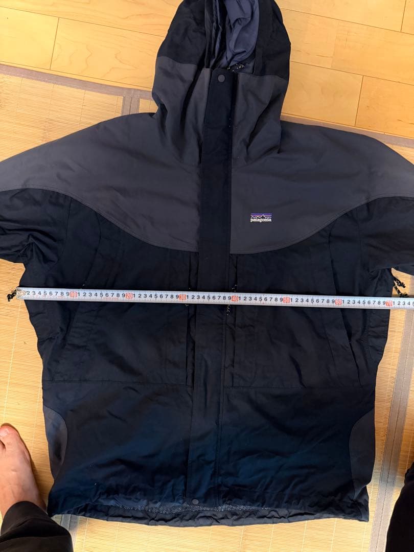 るー　02s Patagonia ストームジャケット　Lサイズ　紺×灰