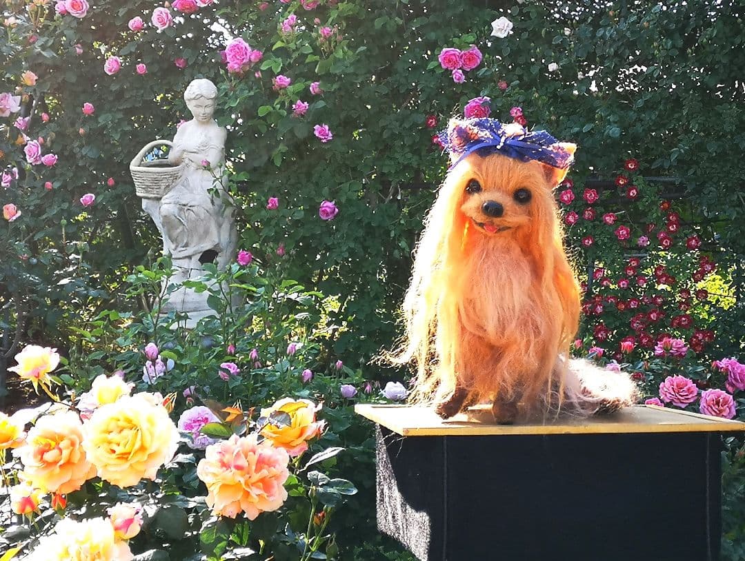 羊毛フェルト等身大ヨークシャーテリア