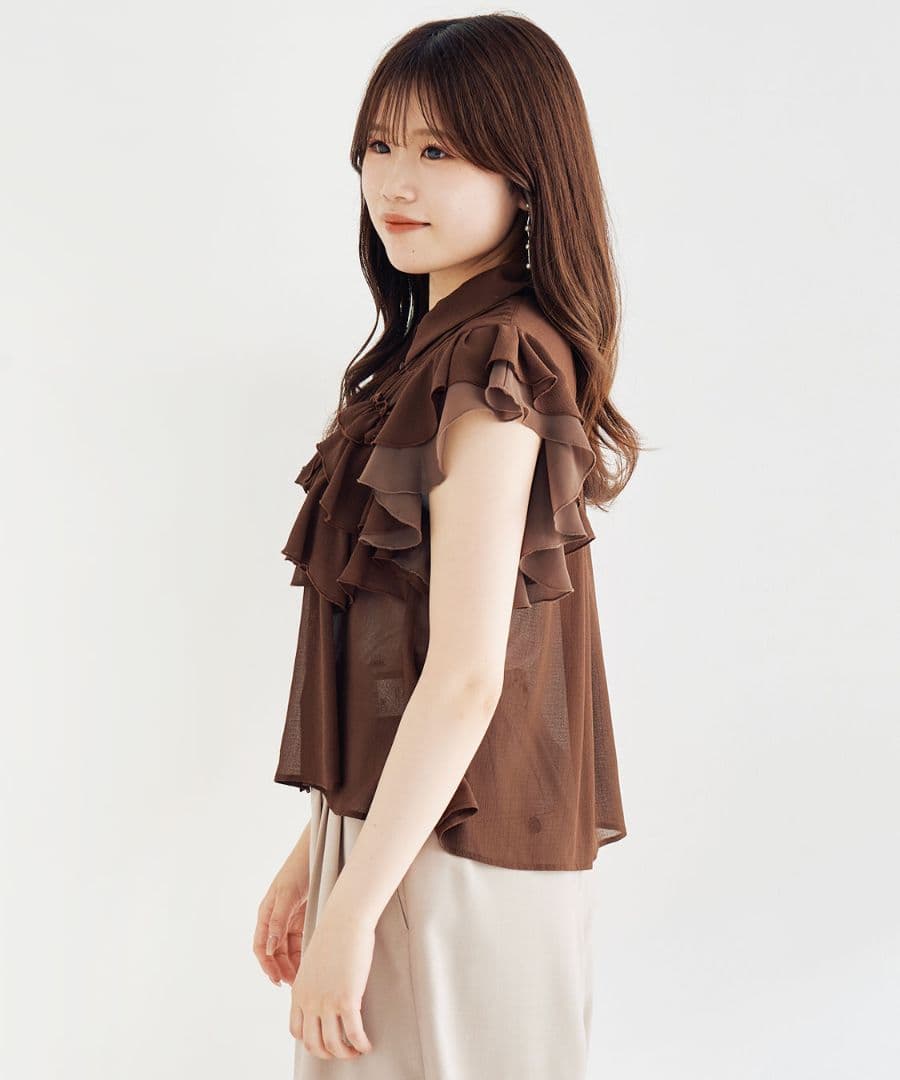 即完　ココディール　新品タグ付　フリルシャツブラウス　25AW