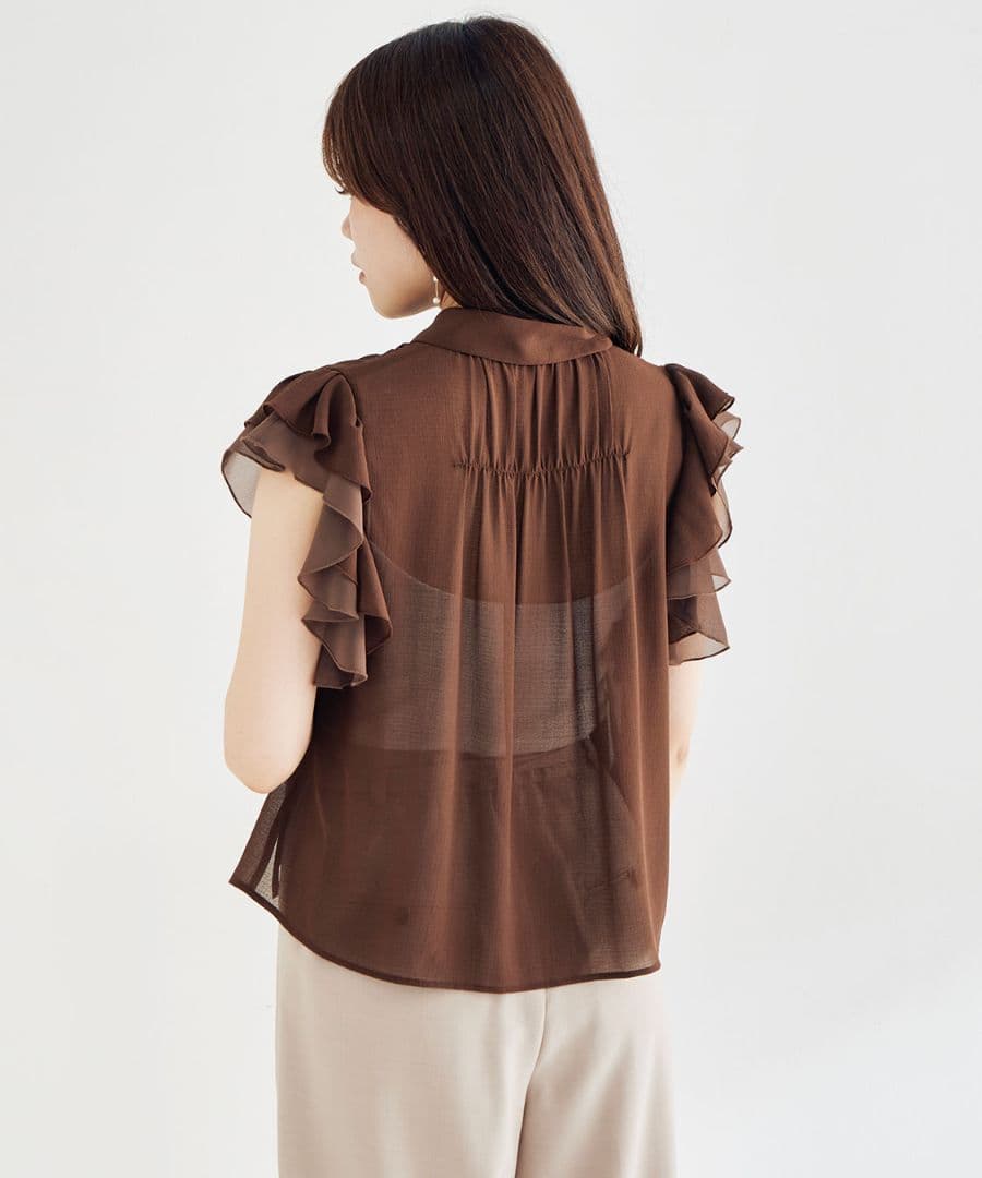 即完　ココディール　新品タグ付　フリルシャツブラウス　25AW