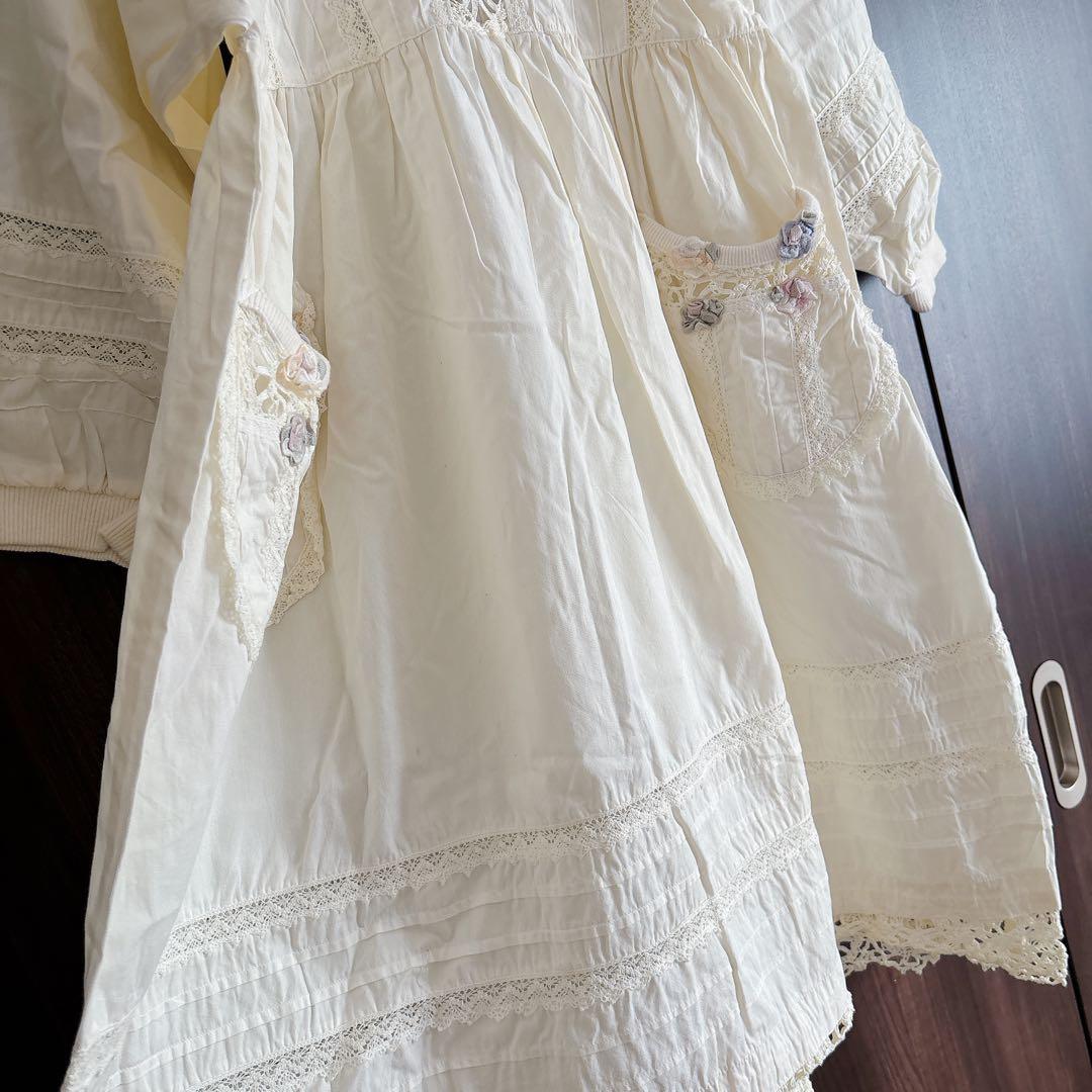 HISCHRONE ヒスクローネ レースとお花が美しい エプロンドレス 割烹着