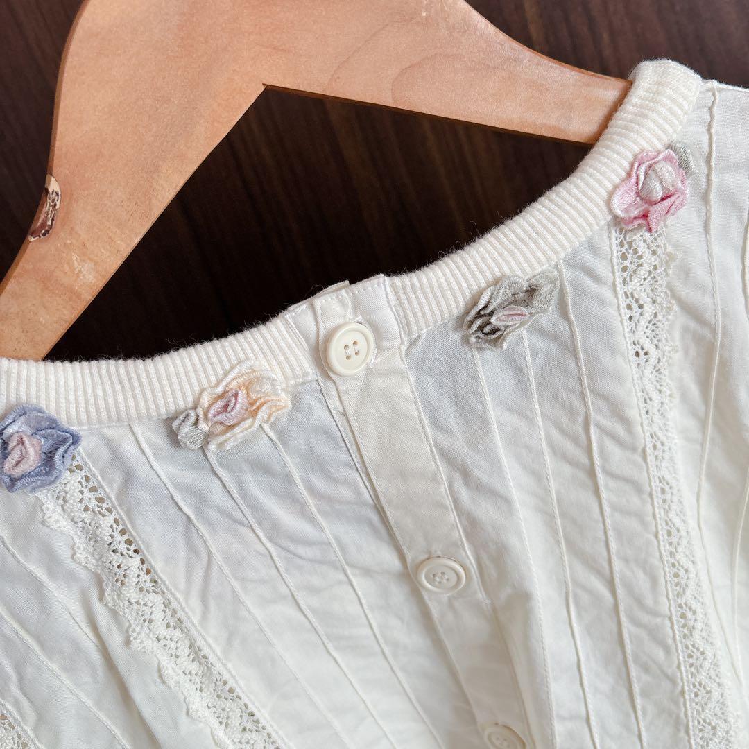 HISCHRONE ヒスクローネ レースとお花が美しい エプロンドレス 割烹着