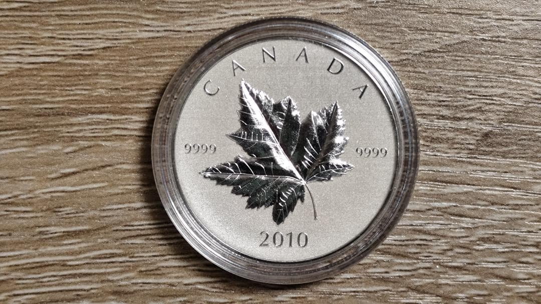 2010 カナダ メイプルリーフ 銀貨 5ドル 純銀 限定 記念 