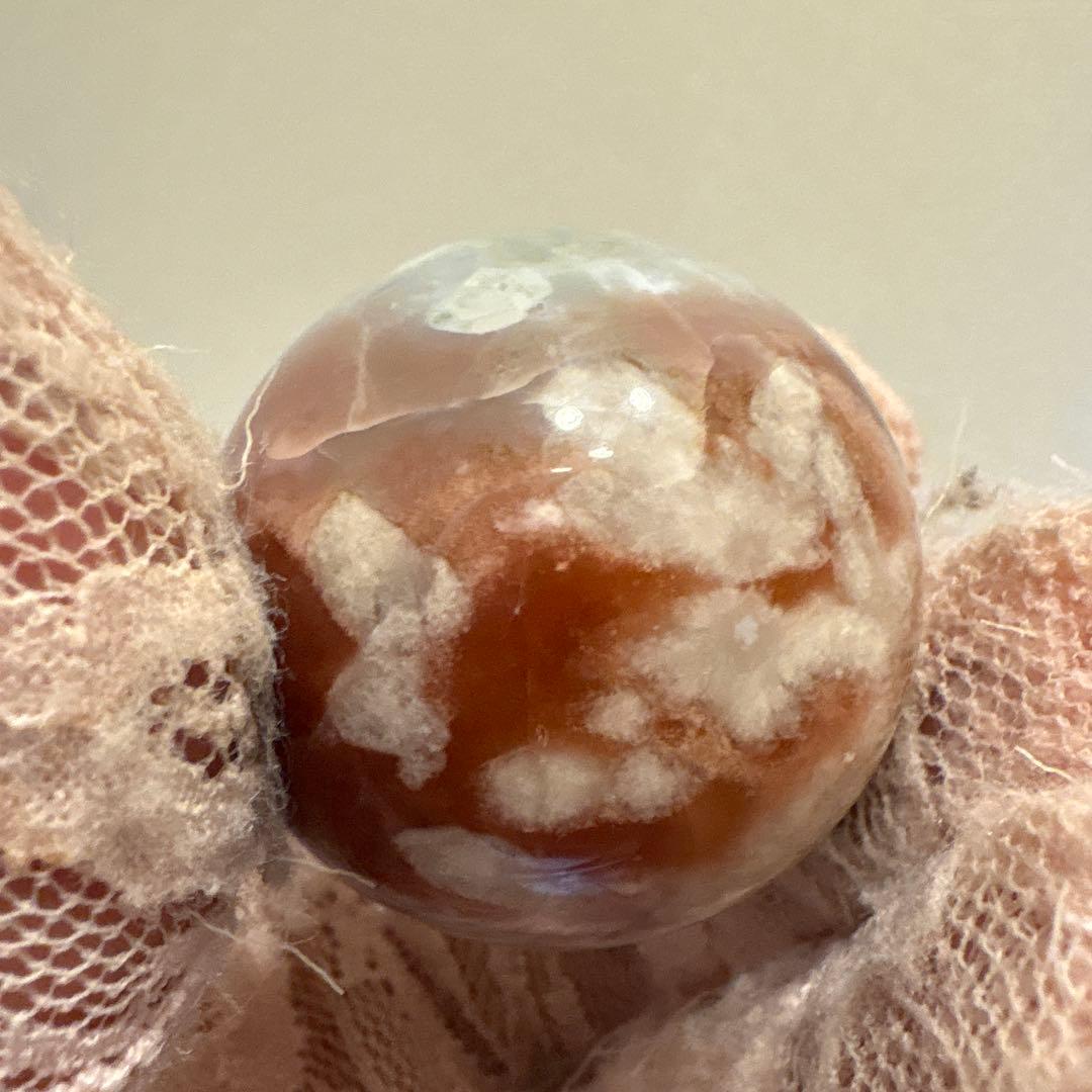 Ruby様 レア♡高品質グリーン桜瑪瑙♡ピンク桜瑪瑙スフィアNo.1723