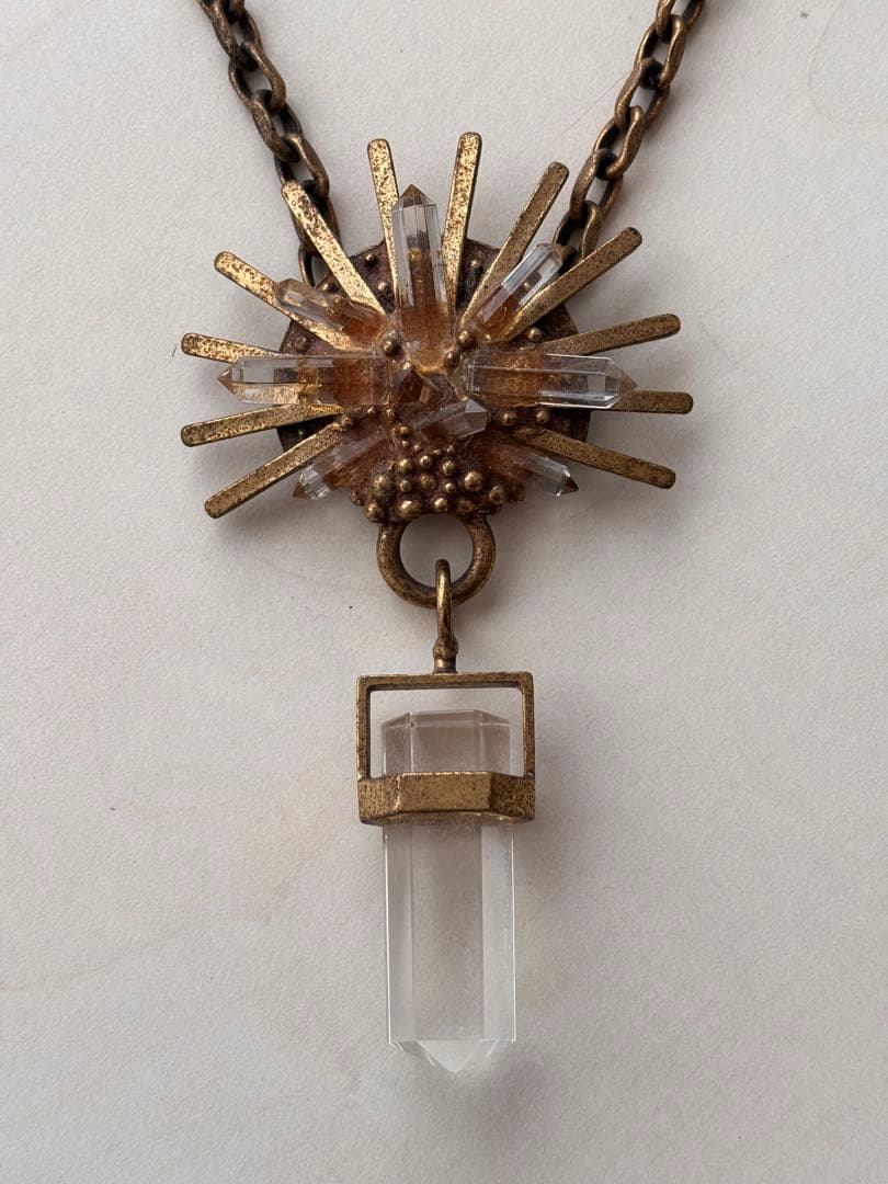 太陽アートモチーフクリスタルネックレス☆ 一点限り◯