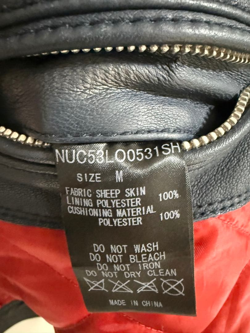 2*M様 NANO-UNIVERSE シングルライダース　ネイビー　ラムレザー