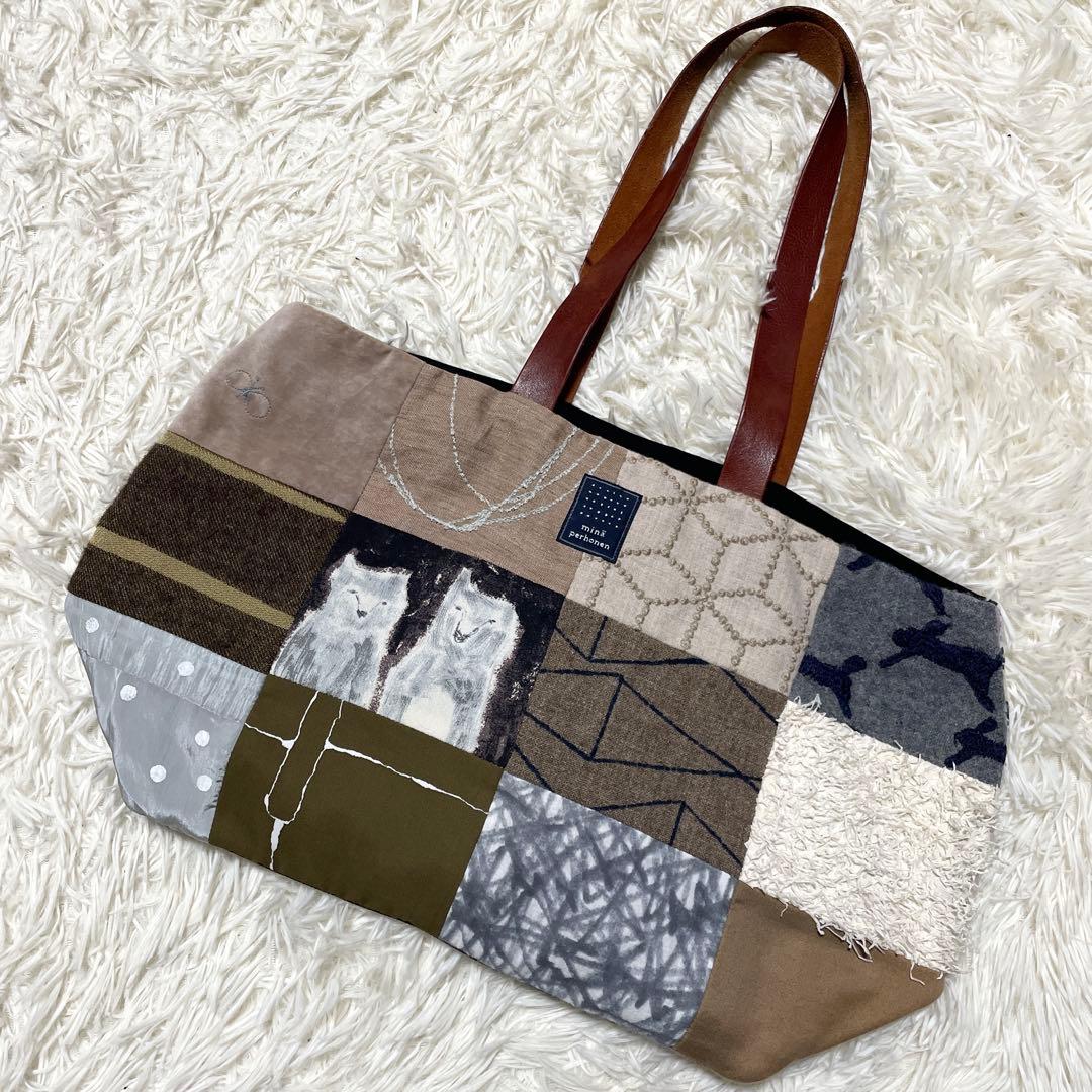 【美品】ミナペルホネン ピースバッグ トートバッグ ショルダーバッグ