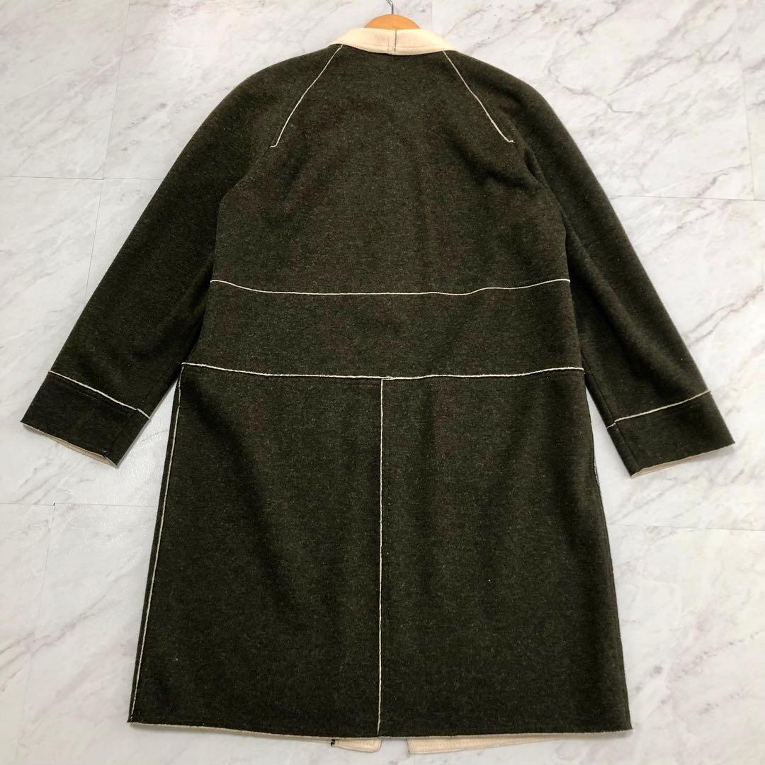 【希少】 FENDI ウール コート ダブルフェイス カーキ ロング 40
