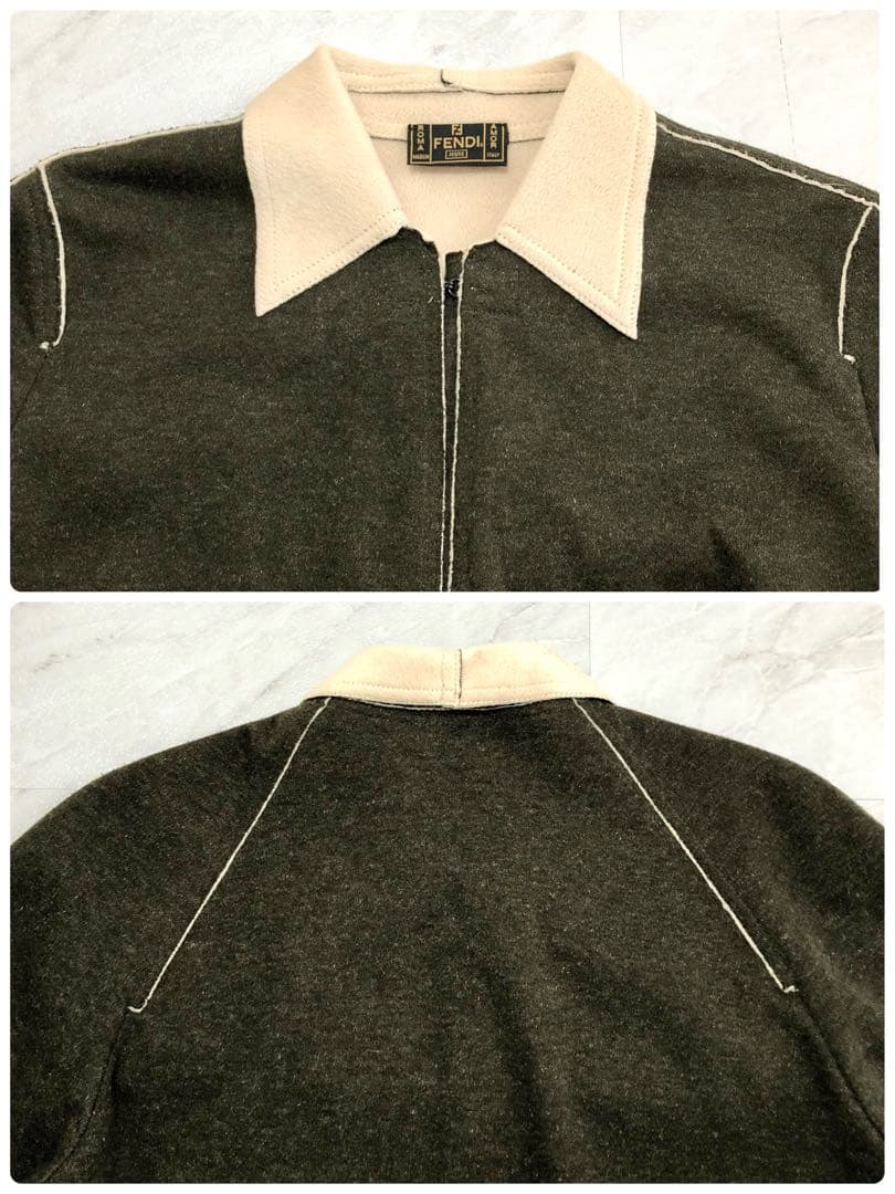 【希少】 FENDI ウール コート ダブルフェイス カーキ ロング 40