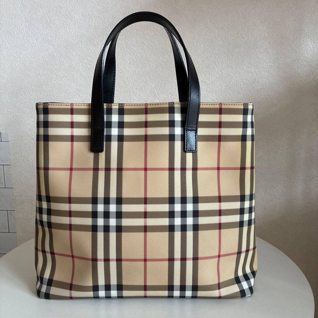 BURBERRY バーバリー ノバチェック トートバッグ ＰＶＣレザー バッグ