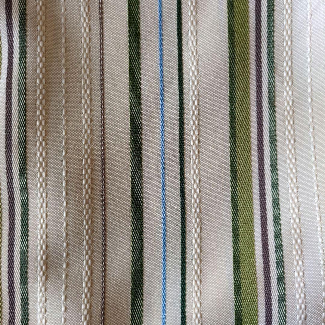 昭和レトロ　ストライプドレープカーテン（緑・白）