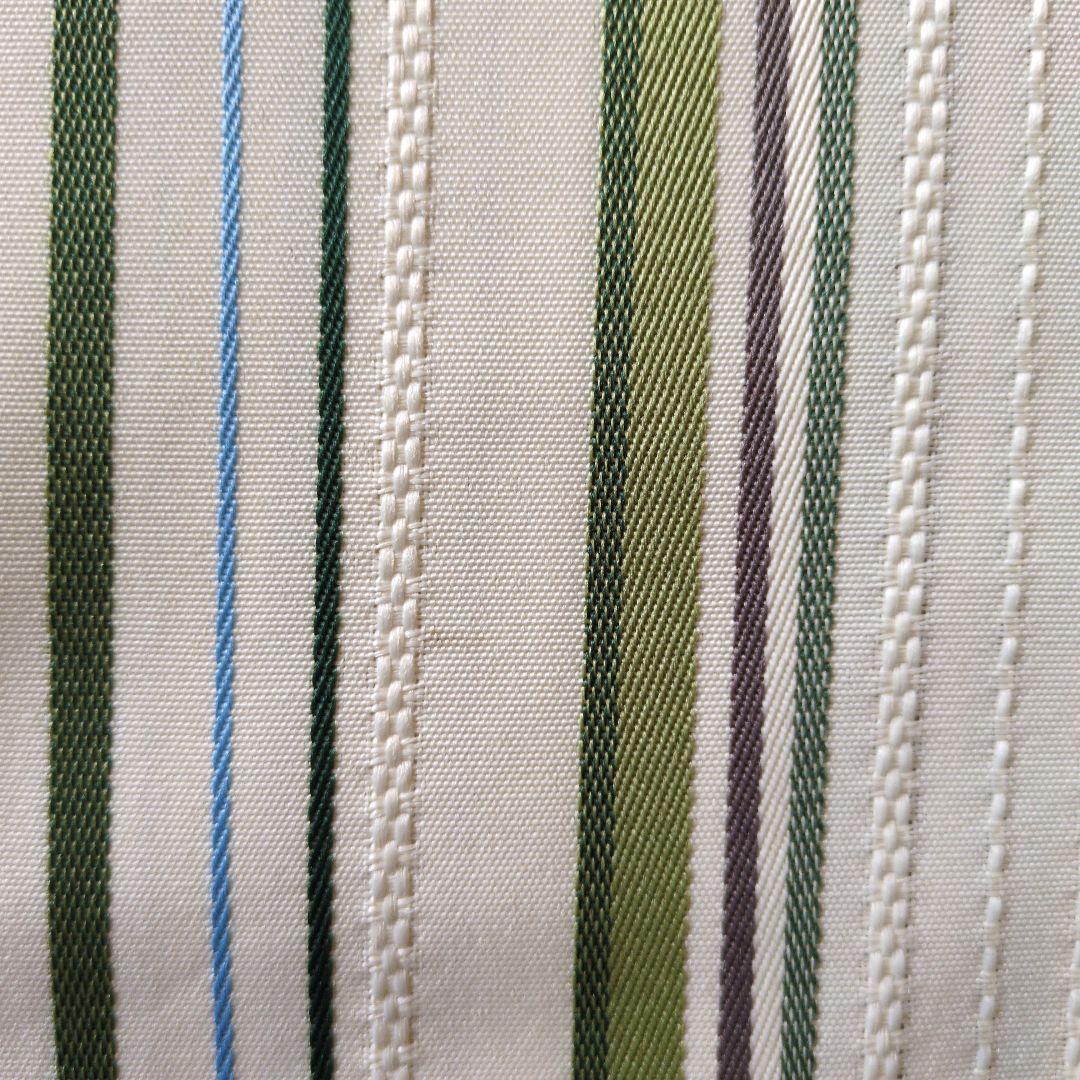 昭和レトロ　ストライプドレープカーテン（緑・白）