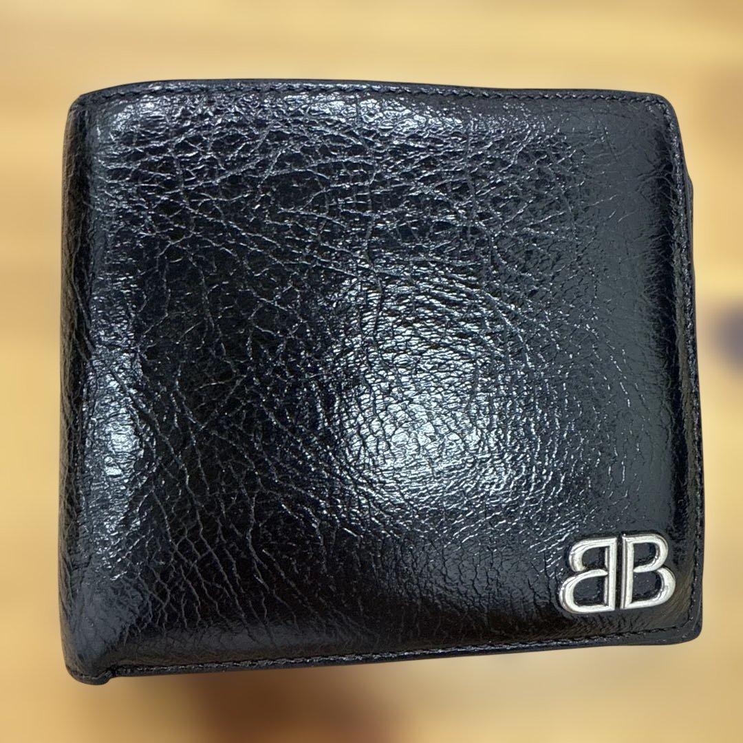 BALENCIAGA メンズ 二つ折り財布 フォールドウォレット 黒