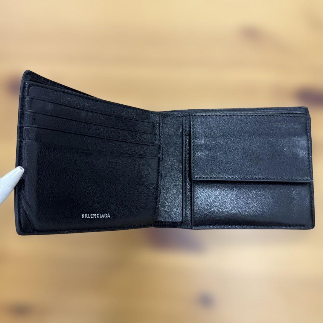 BALENCIAGA メンズ 二つ折り財布 フォールドウォレット 黒