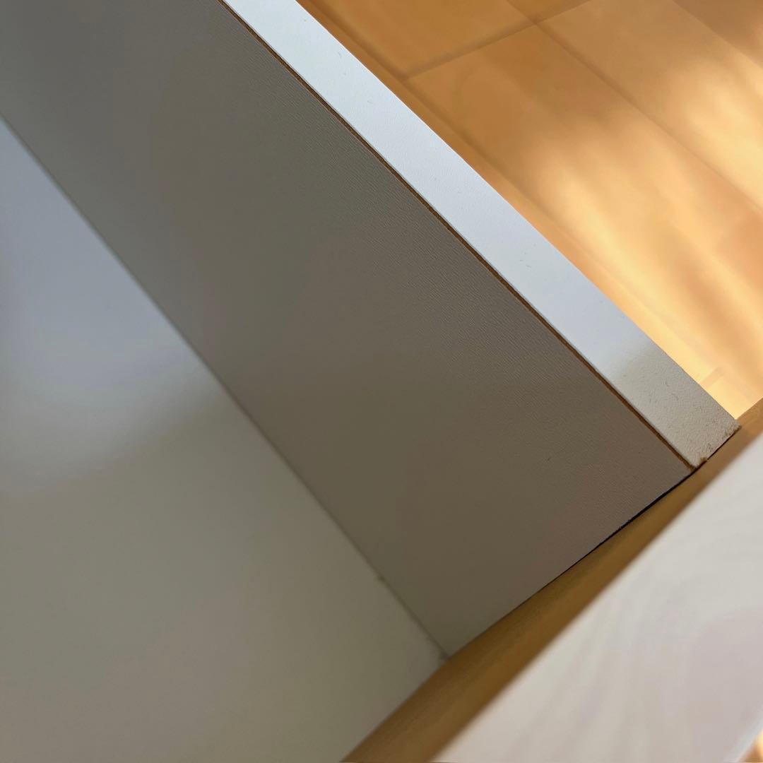 ホワイト 4段 木製チェスト