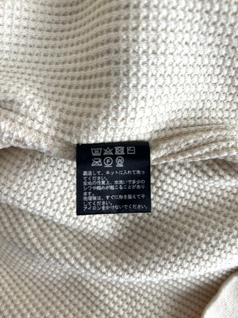 Kinema waffle henley neck shirt ナチュラル S
