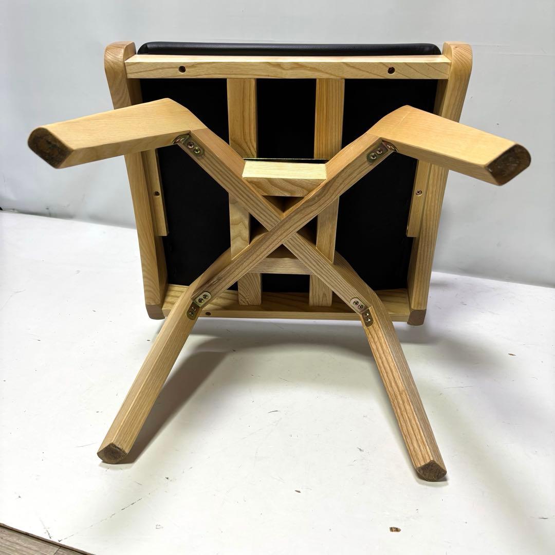 【未使用】回転式ダイニングチェア　ナチュラル×ブラック