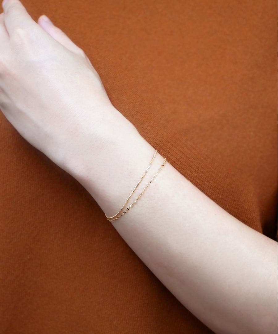 ヴァンドーム青山　K18イエローゴールド ダブルチェーンブレスレット