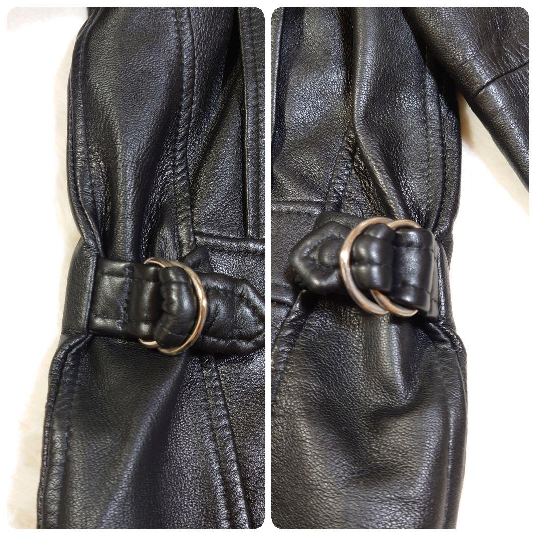 ポロ ラルフローレン ラムレザー セミダブル ライダースジャケット Mサイズ 黒