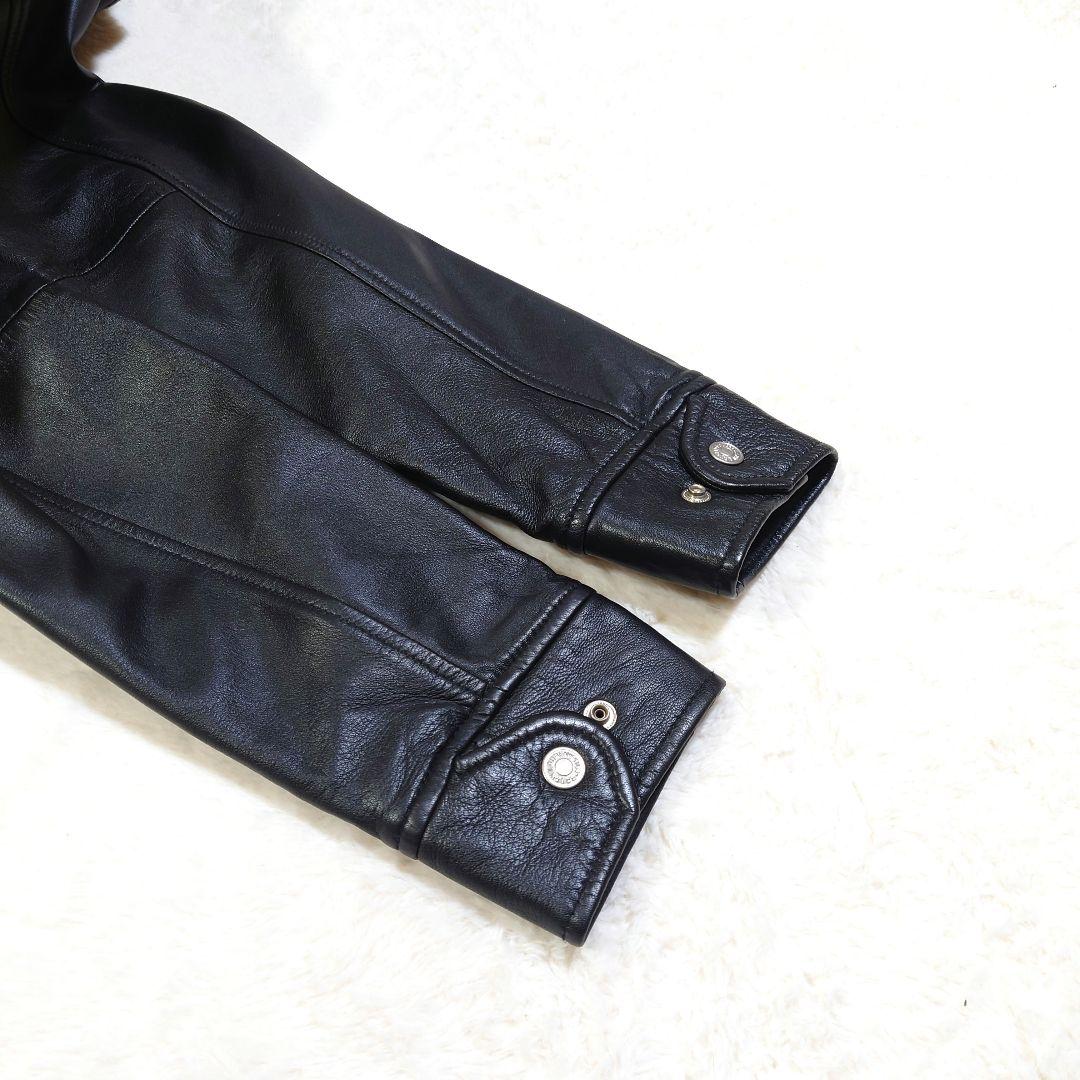 ポロ ラルフローレン ラムレザー セミダブル ライダースジャケット Mサイズ 黒