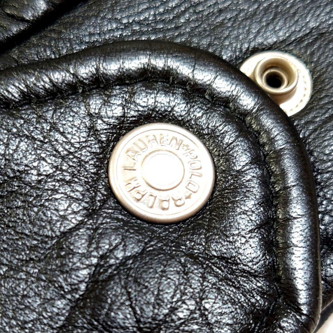 ポロ ラルフローレン ラムレザー セミダブル ライダースジャケット Mサイズ 黒