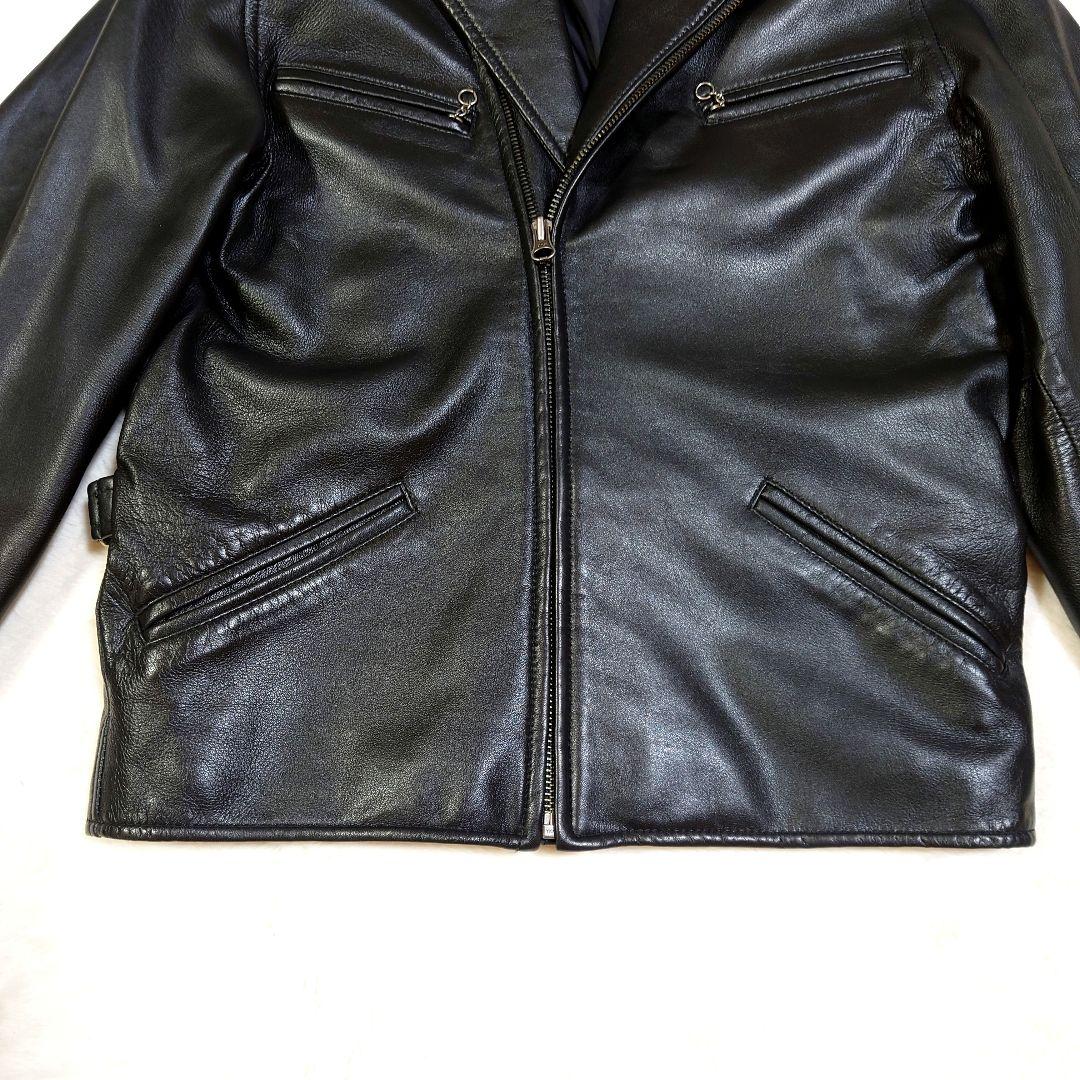 ポロ ラルフローレン ラムレザー セミダブル ライダースジャケット Mサイズ 黒
