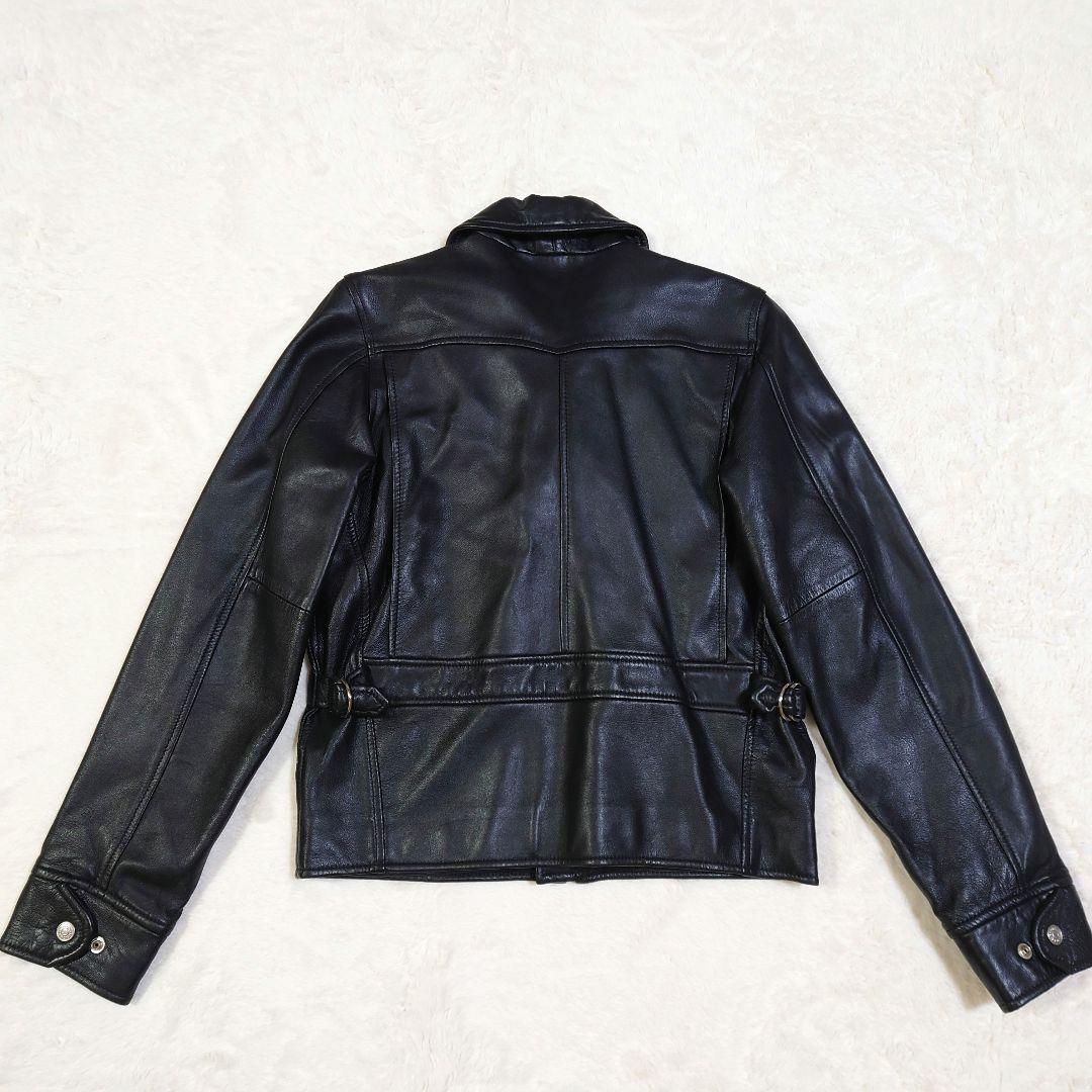 ポロ ラルフローレン ラムレザー セミダブル ライダースジャケット Mサイズ 黒