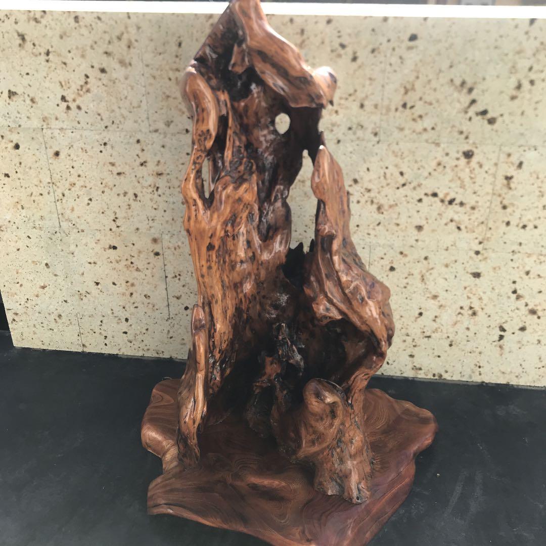 置物　インテリア　一点物　天然木　無垢材　和室　ウッドクラフト　光沢　レトロ