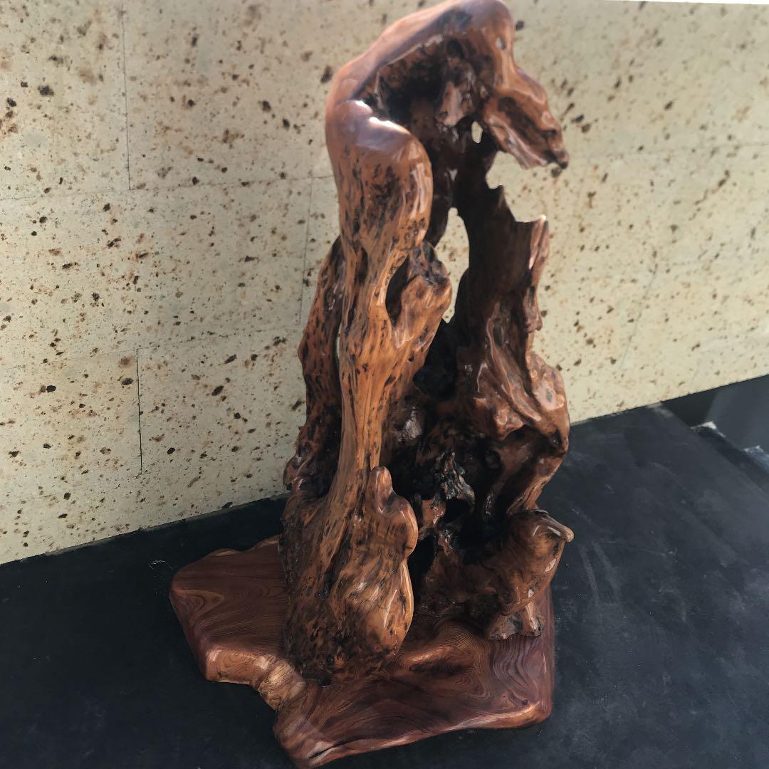 置物　インテリア　一点物　天然木　無垢材　和室　ウッドクラフト　光沢　レトロ