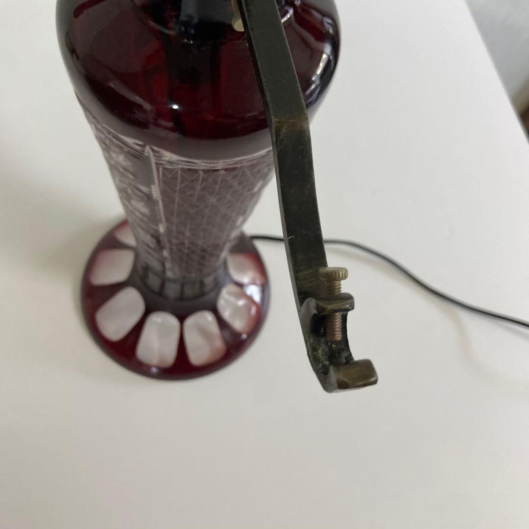 切子 卓上 テーブルランプ 昭和レトロ キノコ型 ガラス