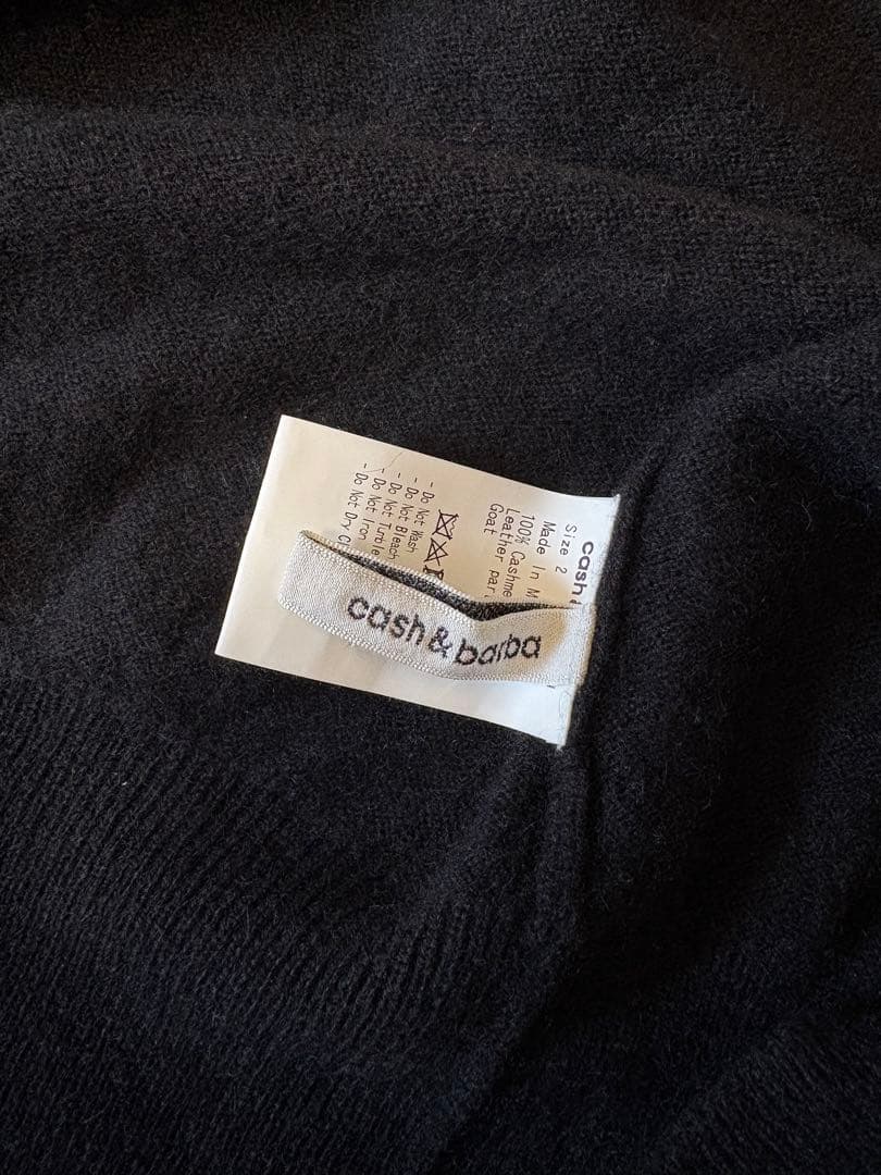 cash&barba モンゴリアンカシミヤ カーディガン BLACK サイズ2